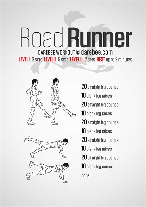 Road Runner Workout | Runners workout, Darebee, Endurance ...