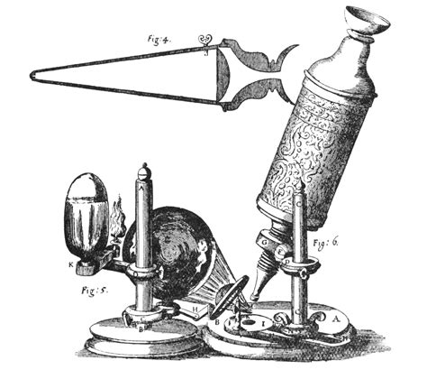 Robert Hooke S Microscope. /Nline Engraving From Hooke S ...