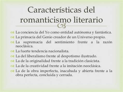 Romanticismo literario: características principales ...
