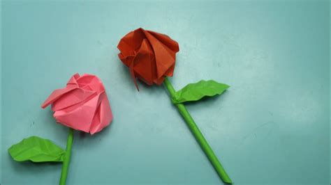 rosa de papel origami   rose tutorial   YouTube