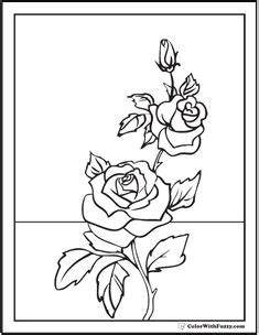 Rosa per pintar  con imágenes  | Dibujos de rosas, Páginas para ...