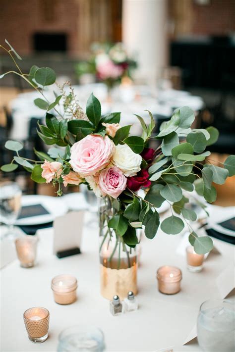 rose and eucalyptus centerpiece for occasional larger ...