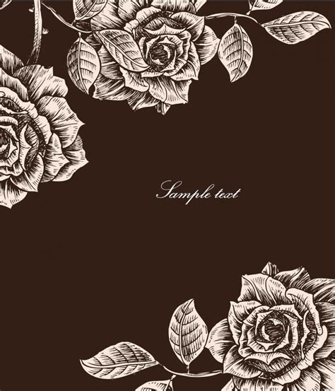 Roses card vintage vector | Free download
