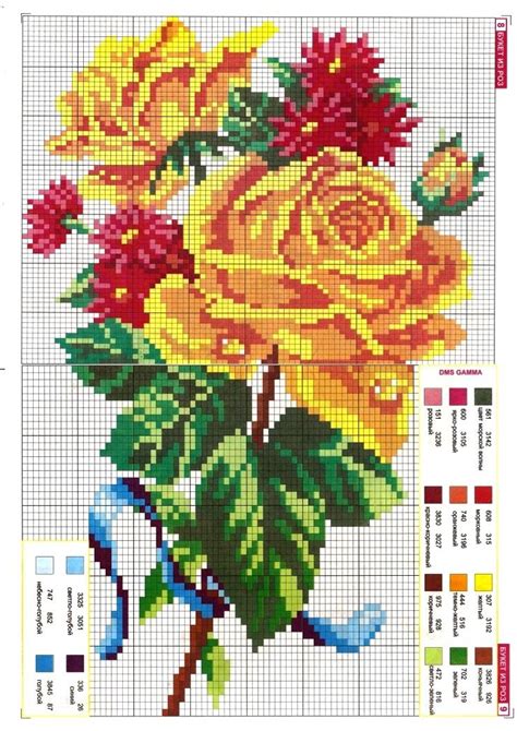Roses cross stitch pattern free | Floral cross stitch ...