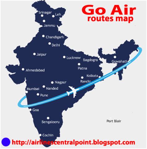 routes map: Go Air routes map