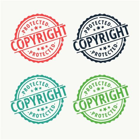 Rubber stamp badge copyright mis en différentes couleurs ...
