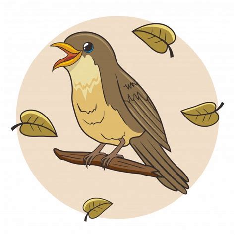 Ruiseñor pájaro de dibujos animados anim... | Premium Vector #Freepik # ...