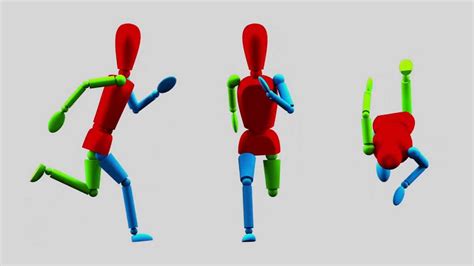 Run cycle Male 3ds max animation  front, back, top view ...