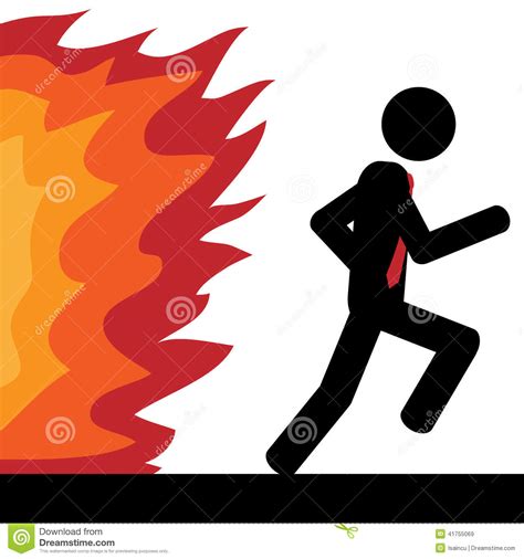 Run From Fire Stock Vector   Image: 41755069