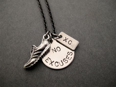 RUN No Excuses XC Necklace Cross Country Running Necklace on   Etsy