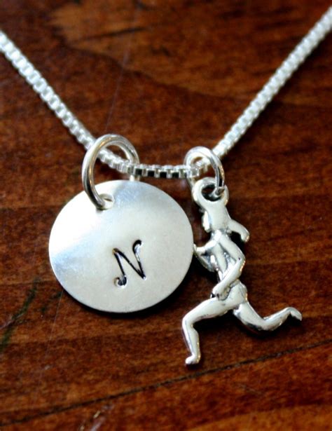 Runners Necklace  Initial or Distance | kandsimpressions