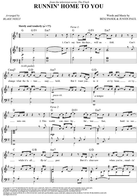 Runnin  Home To You   from The Flash | Trumpet sheet music ...