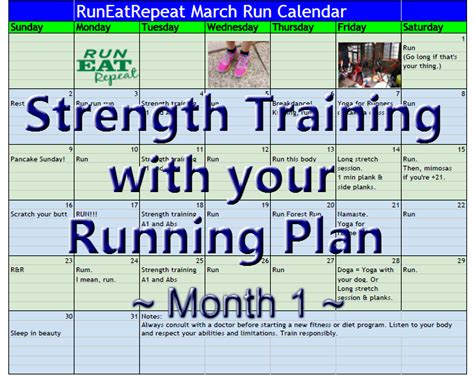 running and strength training plan March | Strength ...