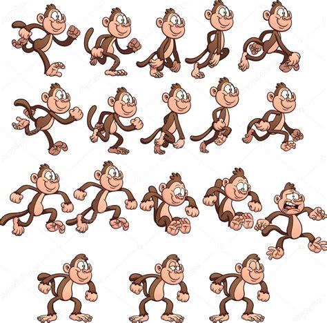 Running cartoon monkey — Stock Vector  memoangeles #87515554