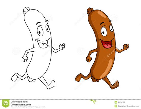 Running cartoon sausage stock vector. Illustration of ...