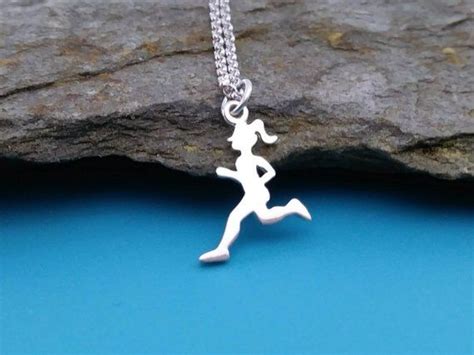 Running Girl Charm or Necklace Sterling Silver Sports | Etsy | Girl ...