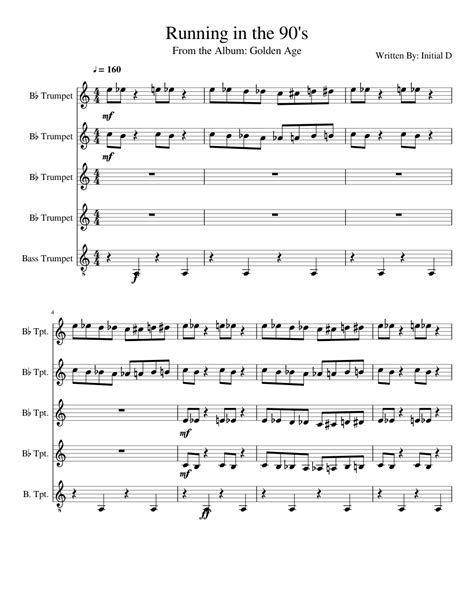 Running in the 90 s Sheet music for Trumpet | Download ...