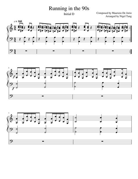 Running in the 90s  piano  Sheet music for Piano ...