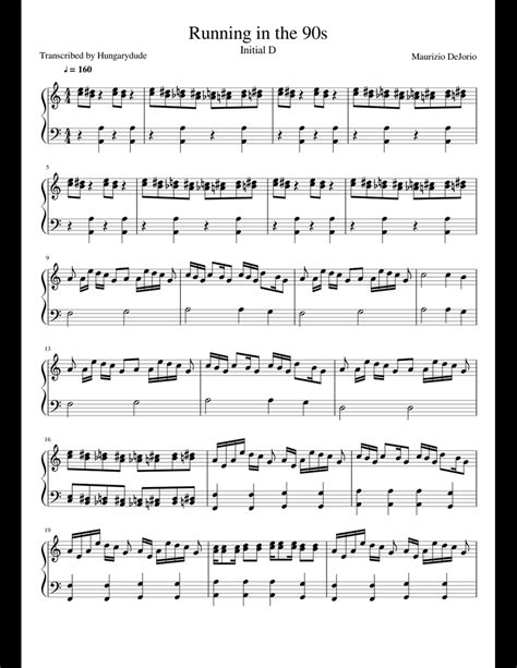 Running in the 90s sheet music for Piano download free in ...