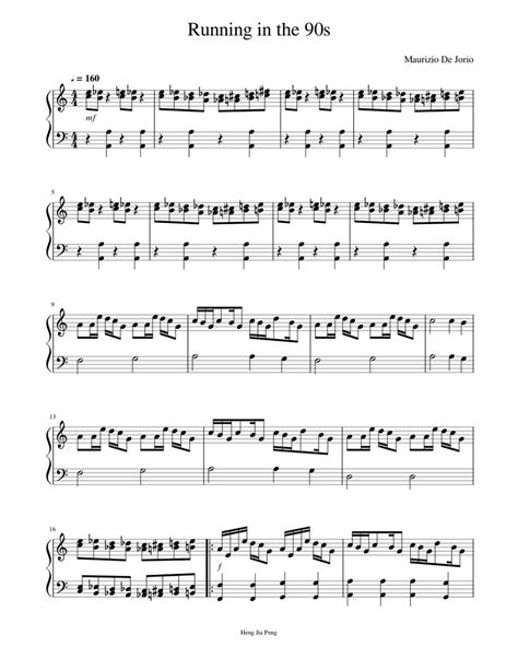 Running in the 90s Sheet music for Piano  Solo ...