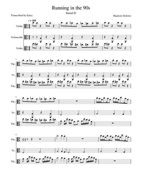 Running in the 90s Sheet music for Piano, Violin, Viola ...