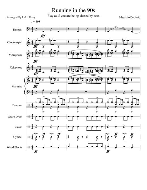 Running in the 90s Sheet music for Timpani, Percussion ...