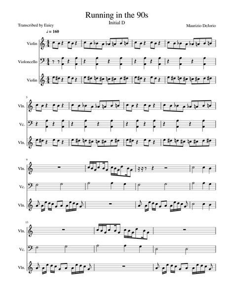Running in the 90s violin and viola Sheet music for Piano ...