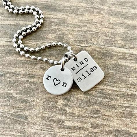 Running Jewelry. Mind over Miles running charm necklace. Hand crafted ...