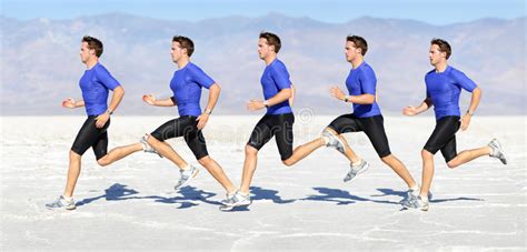 Running Man   Runner In Speed Motion Composite Stock Photo ...