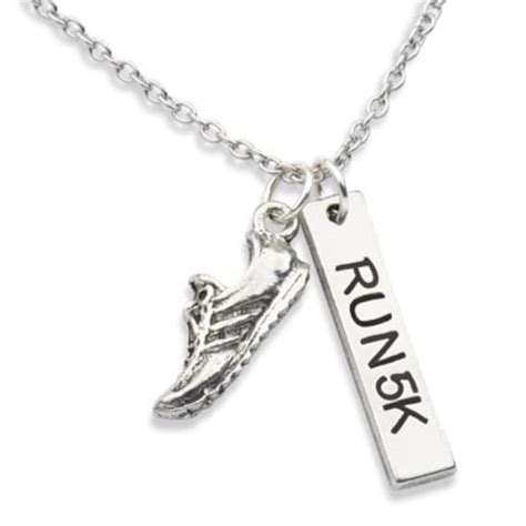 Running Necklace Running Jewelry RUN 5K by GotToRun2 on Etsy