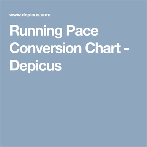 Running Pace Conversion Chart   Depicus | Running pace ...