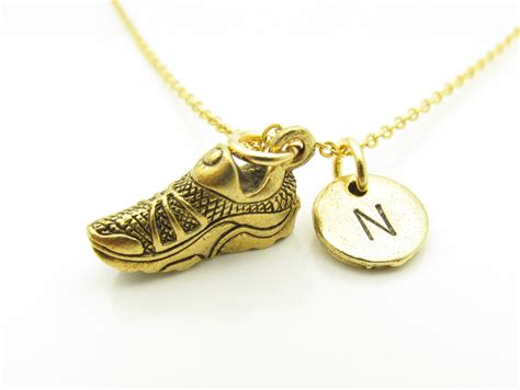 Running Shoe Necklace Running Charm Personalized Initial