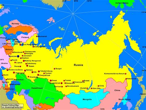 Russia Political Map   A Learning Family