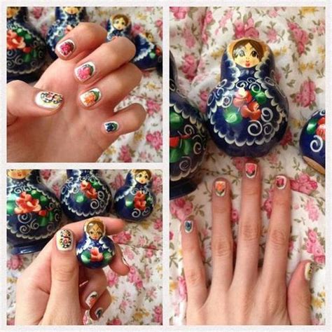 Russian Doll Manicure! | Matrioshka, Diseños de uñas, Matrioskas