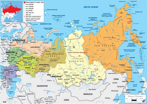 Russian Federation Political Map   Graphic Education