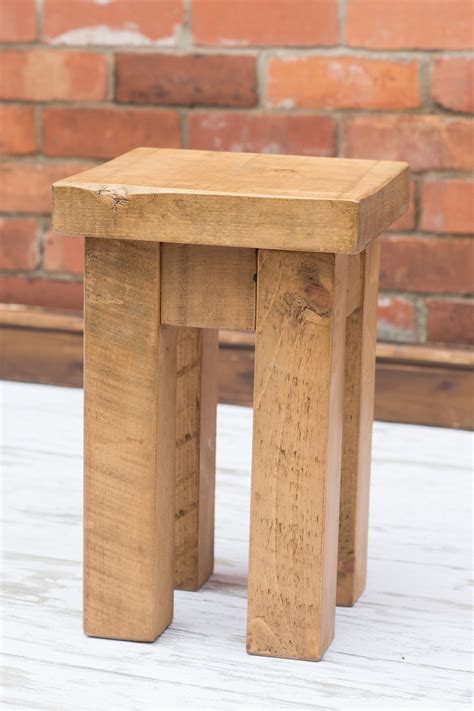 Rustic | Chunky Small Stool | Solid Wood | Raw Furniture ...