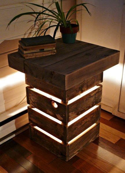 Rustic Reclaimed Wood Table With Light   The Green Head