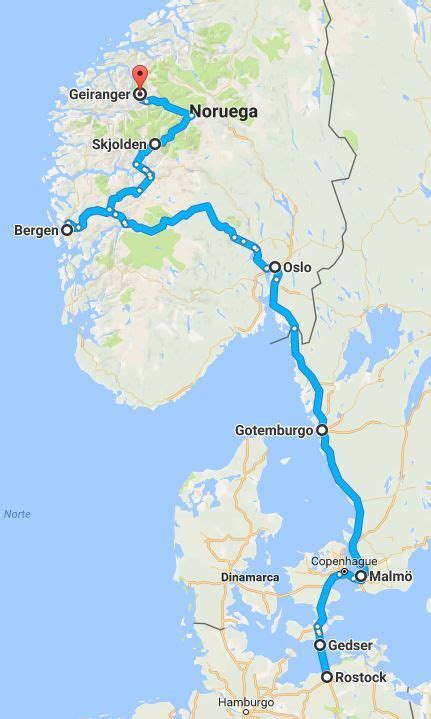 Ruta por los países nórdicos Noruega, Suecia y Dinamarca ...