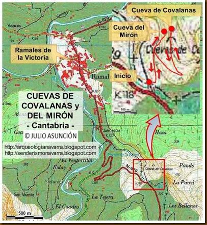 Rutas arqueológicas por Navarra: Mapa y GPS Cueva de Covalanas y Cueva ...