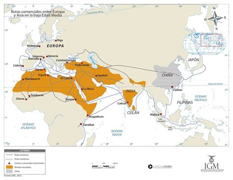 Rutas de comercio entre Europa y Asia en la baja Edad ...