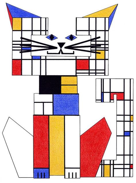 √ 70 Mais Obras De Piet Mondrian Para Colorir   Imagens ...