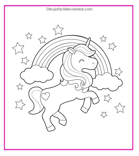 ᐈ Dibujo de unicornio Fácil de Colorear  【 Fáciles y Bonitos