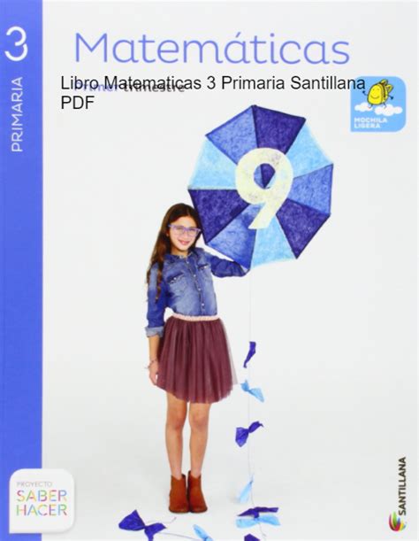 【 Libro de Matematicas 3 Primaria Santillana PDF 】 Descargar
