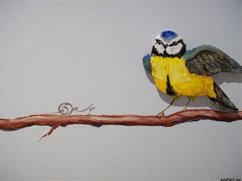 【 Pintar las patitas de los pájaros   Pintar Mural Pájaros