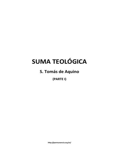 S. Tomás de Aquino   Suma Teológica  Parte I   português