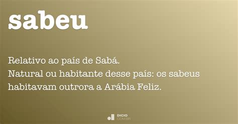Sabeu   Dicio, Dicionário Online de Português