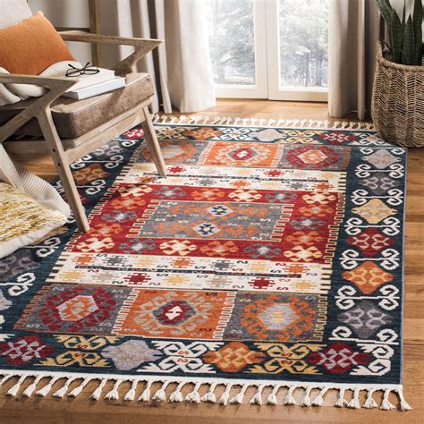 Safavieh Farmhouse Milford Aztec Fringe Area Rug or Runner ...