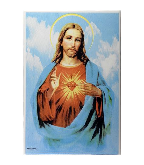 Sagrado Corazón de Jesús Imagen en Azulejo Blanco 31x45cm Miraflores
