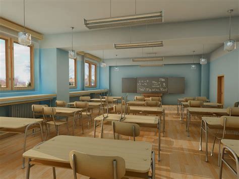 Salon de clases hecho en, Mental Ray | Diseño de aula ...