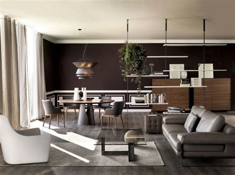 Salon moderno ideas de paredes de color marrón   | Cattelan italia ...